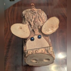 Wooden Folk Art Pig